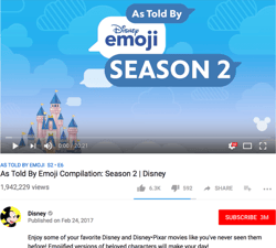 Disney provides quality content for its YouTube channel.